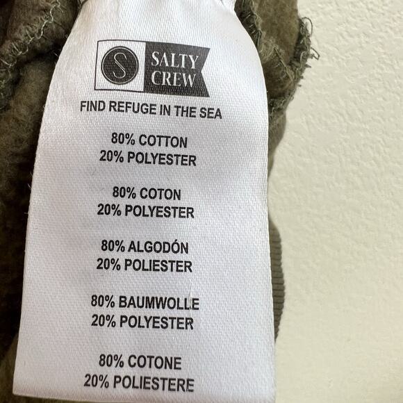 Salty Crew Men's Pullover Sweatshirt Sz S Olive Green In Fishing We Trust - Picture 5 of 8